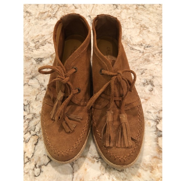 Crown Vintage Brown Suede Spark Wedge Booties 9